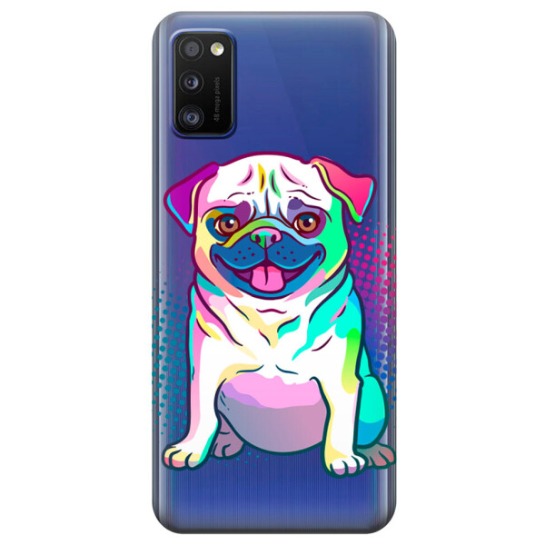 

Прозрачный силиконовый чехол iSwag для Samsung Galaxy A41 с рисунком - Мопс (KS3110)