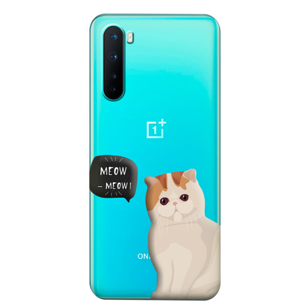 

Прозрачный силиконовый чехол iSwag для OnePlus Nord с рисунком - Котенок (KS6092)