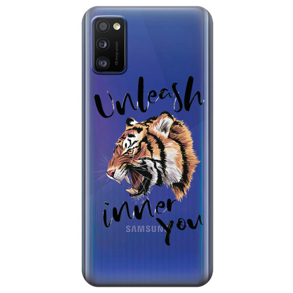 

Прозрачный силиконовый чехол iSwag для Samsung Galaxy A41 с рисунком - Тигр (KS3113)