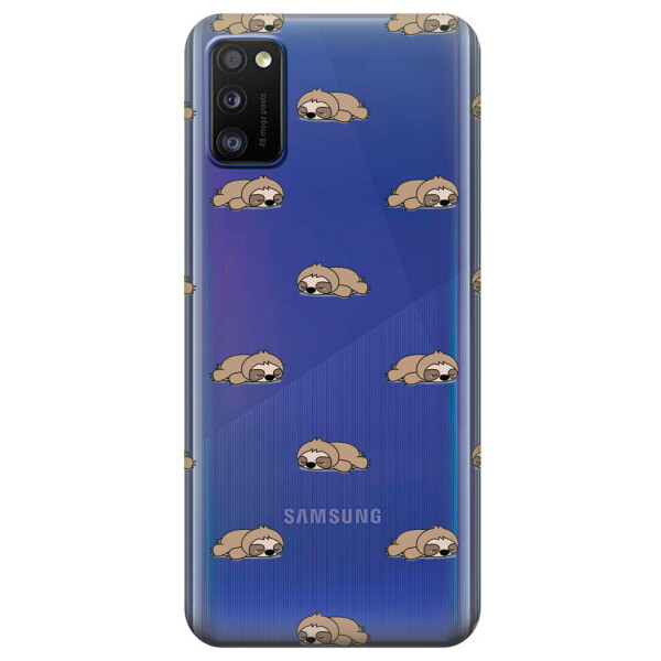 

Прозрачный силиконовый чехол iSwag для Samsung Galaxy A41 с рисунком - Спящие ленивцы (KS3116)