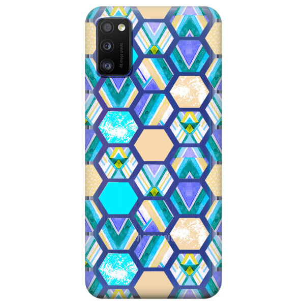 

Прозрачный силиконовый чехол iSwag для Samsung Galaxy A41 с рисунком - Ромбы (KS3124)