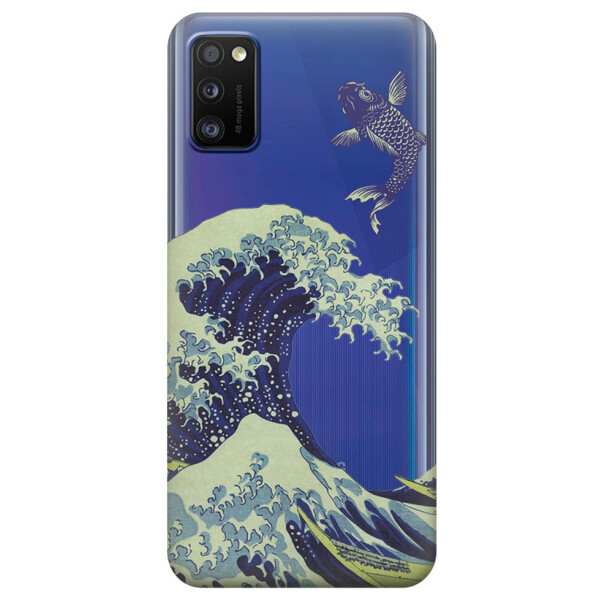 

Прозрачный силиконовый чехол iSwag для Samsung Galaxy A41 с рисунком - Большая волна в Канагаве (KS3125)