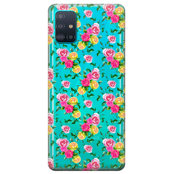 

Прозрачный силиконовый чехол iSwag для Samsung Galaxy A51 с рисунком - Розы (KS3126)