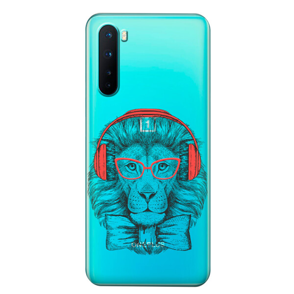 

Прозрачный силиконовый чехол iSwag для OnePlus Nord с рисунком - Лев (KS6107)