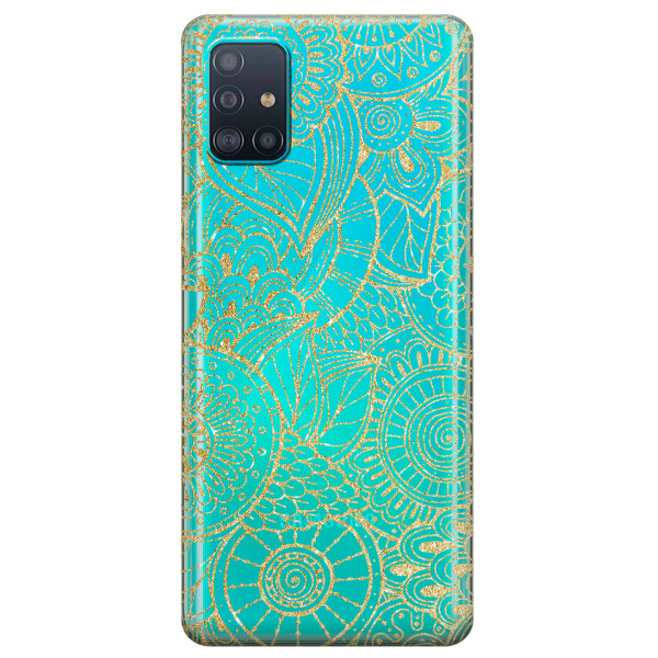 

Прозрачный силиконовый чехол iSwag для Samsung Galaxy A51 с рисунком - Золотая мандала (KS3132)
