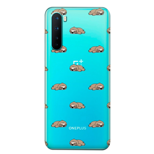 

Прозрачный силиконовый чехол iSwag для OnePlus Nord с рисунком - Спящие ленивцы (KS6116)