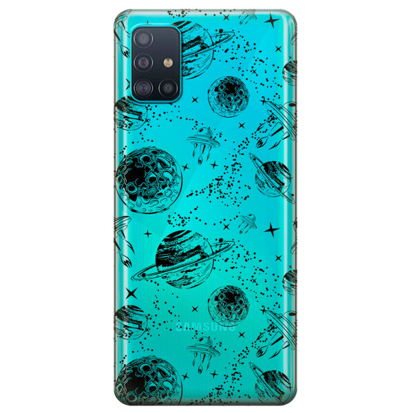 

Прозрачный силиконовый чехол iSwag для Samsung Galaxy A51 с рисунком - Космос (KS3138)
