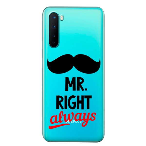 

Прозрачный силиконовый чехол iSwag для OnePlus Nord с рисунком - Mr Right (KS6120)