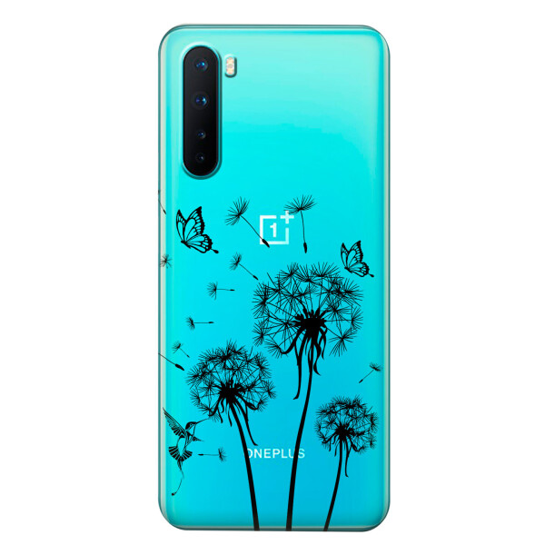 

Прозрачный силиконовый чехол iSwag для OnePlus Nord с рисунком - Одуванчики (KS6121)