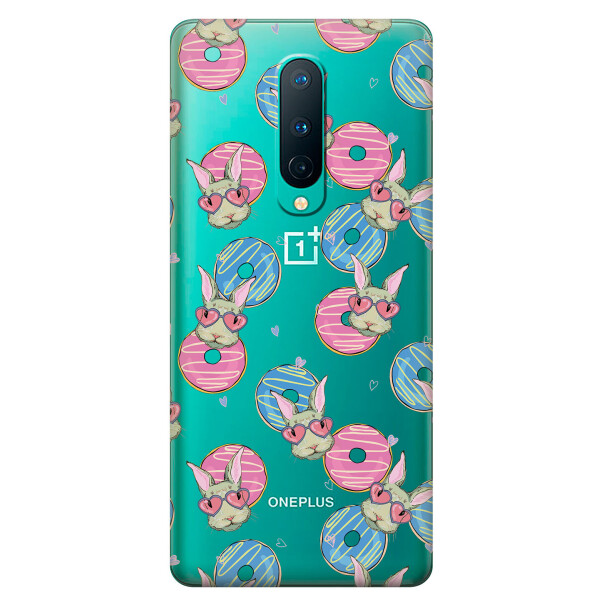 

Прозрачный силиконовый чехол iSwag для OnePlus 8 с рисунком - Зайчики (KS6130)
