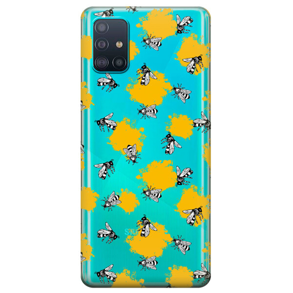 

Прозрачный силиконовый чехол iSwag для Samsung Galaxy A51 с рисунком - Пчелы (KS3152)