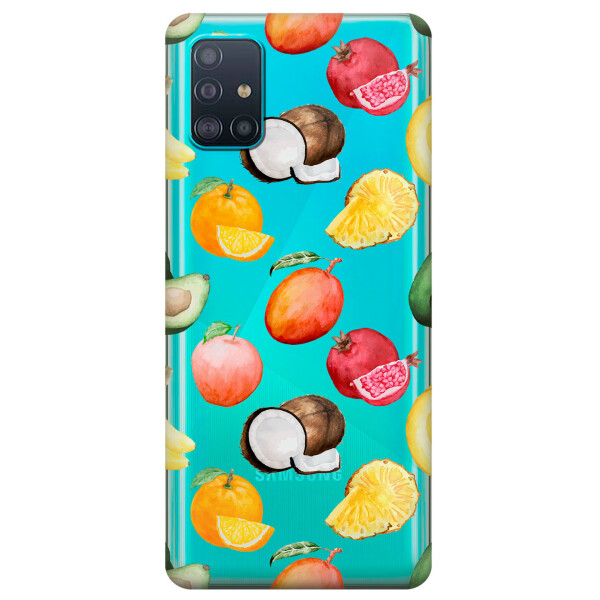 

Прозрачный силиконовый чехол iSwag для Samsung Galaxy A51 с рисунком - Фрукты (KS3156)