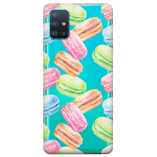 

Прозрачный силиконовый чехол iSwag для Samsung Galaxy A51 с рисунком - Французские печенья (KS3157)