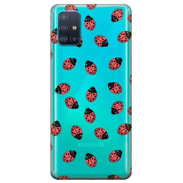 

Прозрачный силиконовый чехол iSwag для Samsung Galaxy A51 с рисунком - Божьи коровки (KS3158)