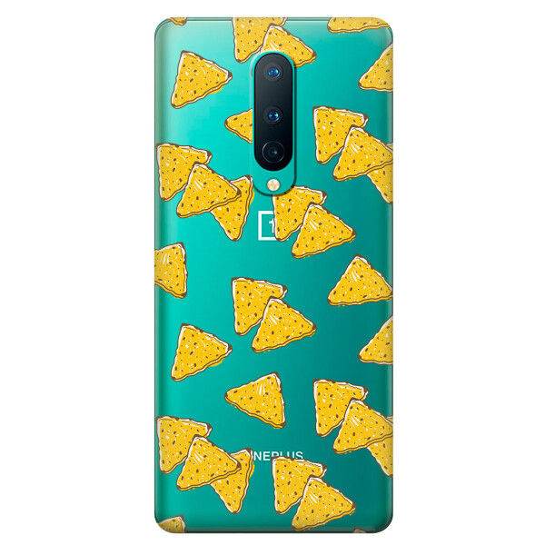 

Прозрачный силиконовый чехол iSwag для OnePlus 8 с рисунком - Чипсы (KS6137)