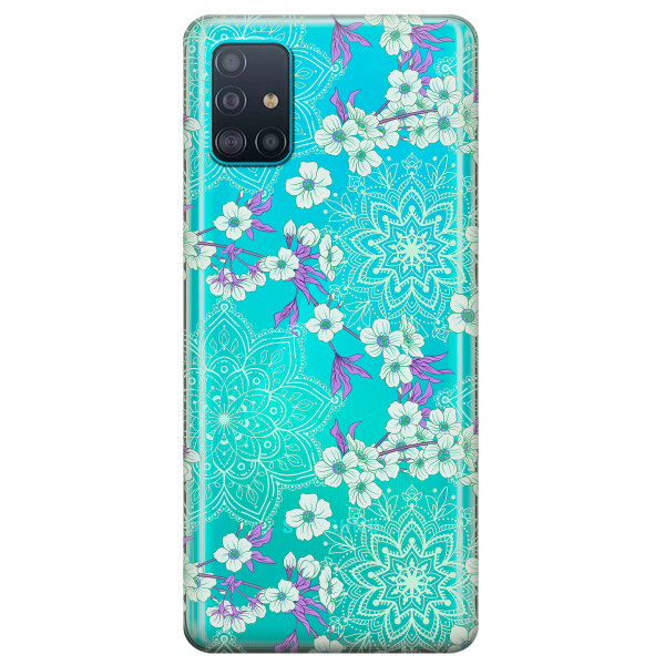 

Прозрачный силиконовый чехол iSwag для Samsung Galaxy A51 с рисунком - Цветочная мандала (KS3162)