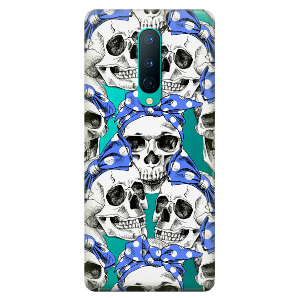 

Прозрачный силиконовый чехол iSwag для OnePlus 8 с рисунком - Черепа (KS6142)
