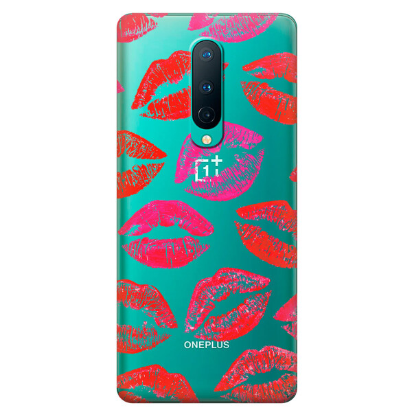 

Прозрачный силиконовый чехол iSwag для OnePlus 8 с рисунком - Поцелуи (KS6143)