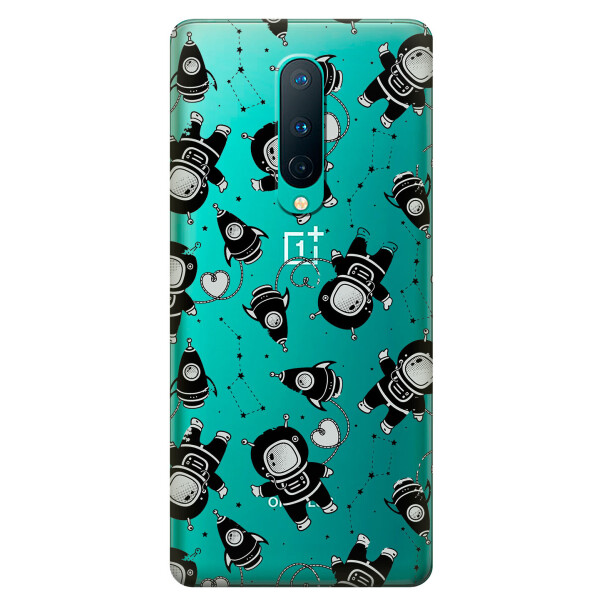 

Прозрачный силиконовый чехол iSwag для OnePlus 8 с рисунком - Космонавты (KS6144)