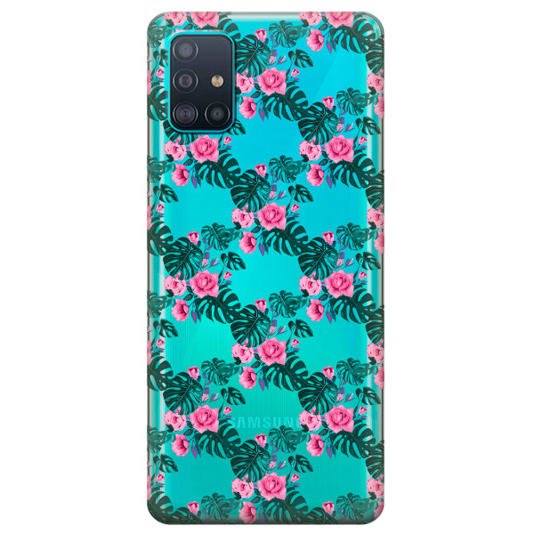 

Прозрачный силиконовый чехол iSwag для Samsung Galaxy A51 с рисунком - Цветочная лиана (KS3168)
