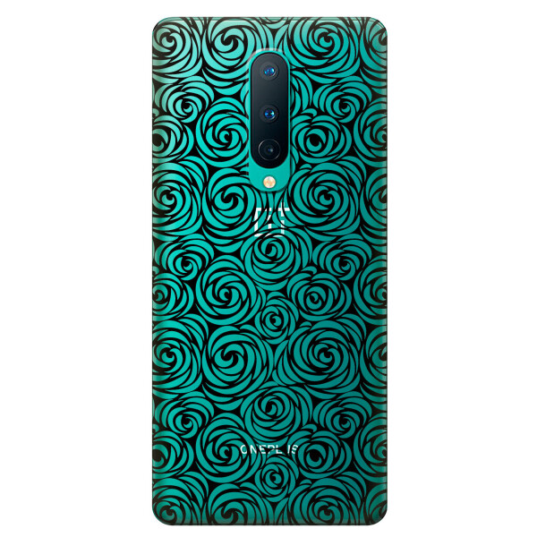 

Прозрачный силиконовый чехол iSwag для OnePlus 8 с рисунком - Черные узоры (KS6148)