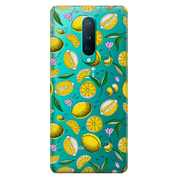 

Прозрачный силиконовый чехол iSwag для OnePlus 8 с рисунком - Лимоны (KS6149)