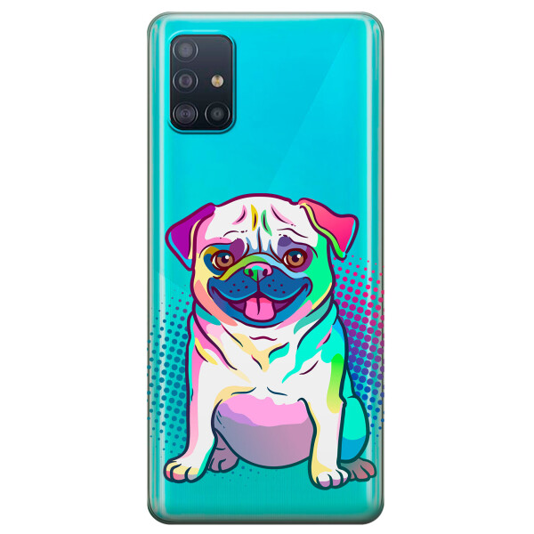 

Прозрачный силиконовый чехол iSwag для Samsung Galaxy A51 с рисунком - Мопс (KS3185)