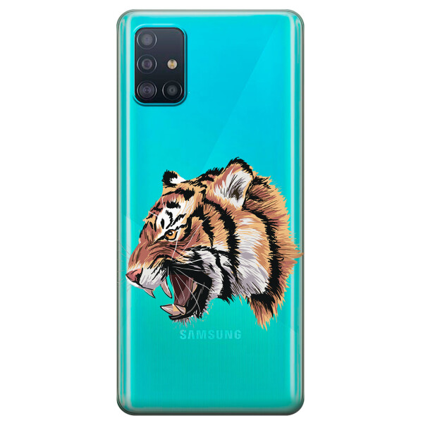 

Прозрачный силиконовый чехол iSwag для Samsung Galaxy A51 с рисунком - Тигр (KS3188)