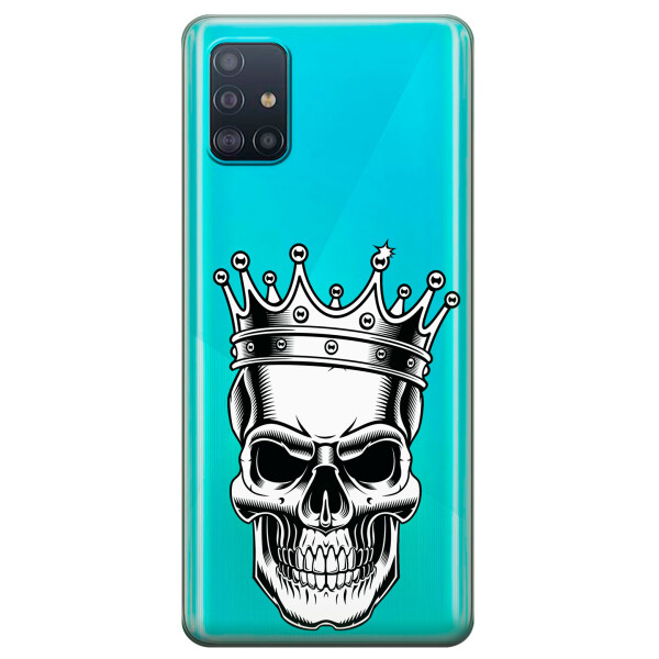 

Прозрачный силиконовый чехол iSwag для Samsung Galaxy A51 с рисунком - Царский череп (KS3190)