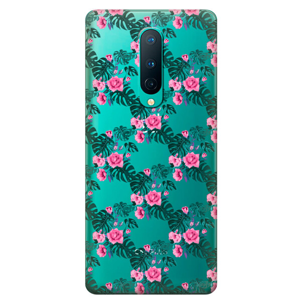 

Прозрачный силиконовый чехол iSwag для OnePlus 8 с рисунком - Цветочная лиана (KS6168)