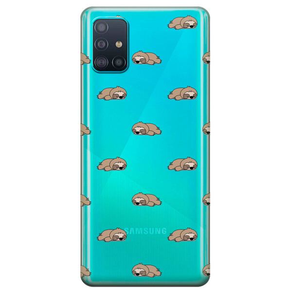 

Прозрачный силиконовый чехол iSwag для Samsung Galaxy A51 с рисунком - Спящие ленивцы (KS3191)