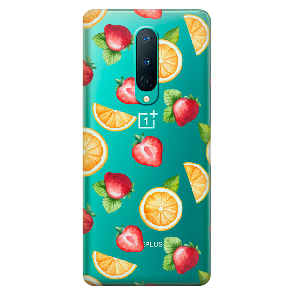 

Прозрачный силиконовый чехол iSwag для OnePlus 8 с рисунком - Фруктовый дизайн (KS6170)