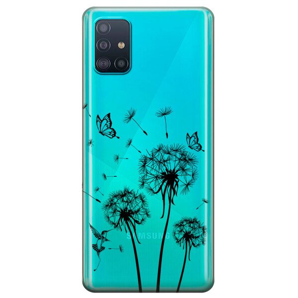 

Прозрачный силиконовый чехол iSwag для Samsung Galaxy A51 с рисунком - Одуванчики (KS3196)