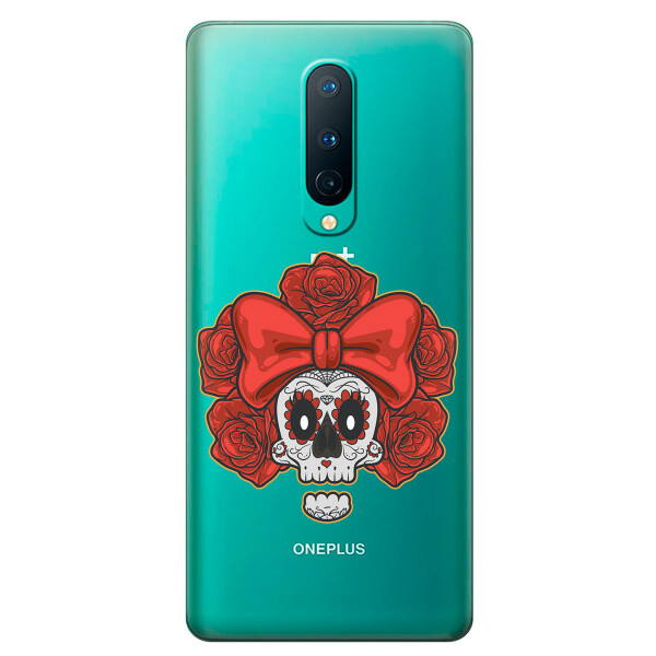 

Прозрачный силиконовый чехол iSwag для OnePlus 8 с рисунком - Готический череп (KS6179)