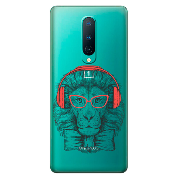 

Прозрачный силиконовый чехол iSwag для OnePlus 8 с рисунком - Лев (KS6182)