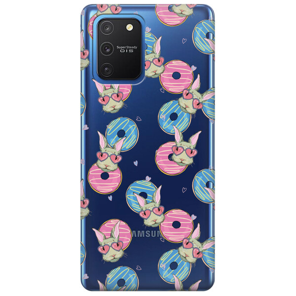 

Прозрачный силиконовый чехол iSwag для Samsung Galaxy S10 Lite с рисунком - Зайчики (KS3430)