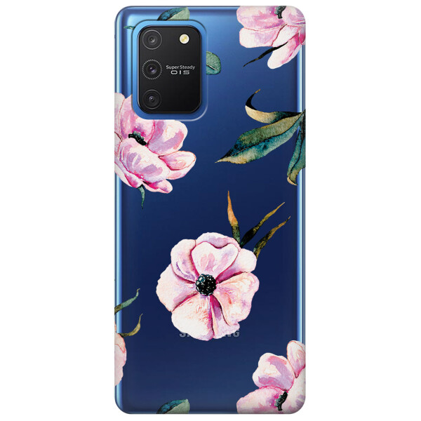 

Прозрачный силиконовый чехол iSwag для Samsung Galaxy S10 Lite с рисунком - Пионы (KS3433)