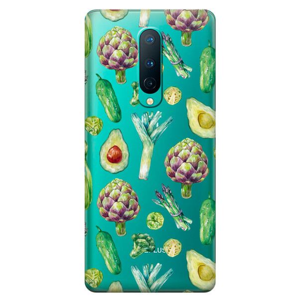 

Прозрачный силиконовый чехол iSwag для OnePlus 8 с рисунком - Полезная еда (KS6186)