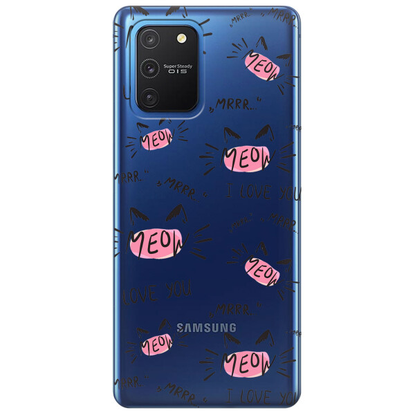

Прозрачный силиконовый чехол iSwag для Samsung Galaxy S10 Lite с рисунком - Кошачьи мордочки (KS3436)