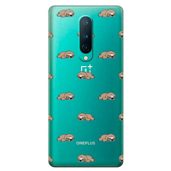 

Прозрачный силиконовый чехол iSwag для OnePlus 8 с рисунком - Спящие ленивцы (KS6191)