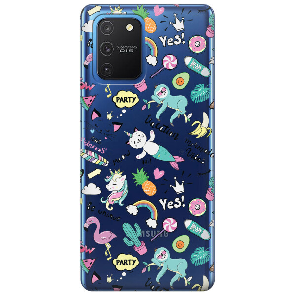 

Прозрачный силиконовый чехол iSwag для Samsung Galaxy S10 Lite с рисунком - Летнее настроение (KS3447)
