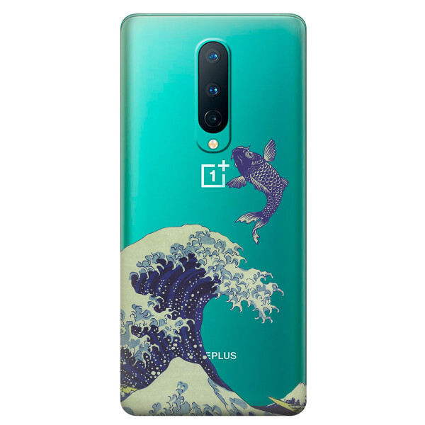 

Прозрачный силиконовый чехол iSwag для OnePlus 8 с рисунком - Большая волна в Канагаве (KS6200)