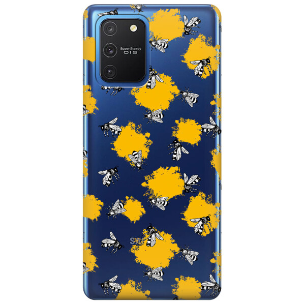 

Прозрачный силиконовый чехол iSwag для Samsung Galaxy S10 Lite с рисунком - Пчелы (KS3452)