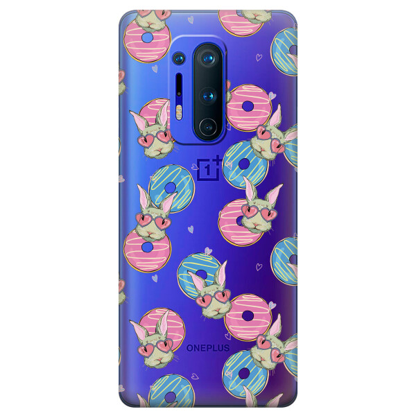 

Прозрачный силиконовый чехол iSwag для OnePlus 8 Pro с рисунком - Зайчики (KS6205)