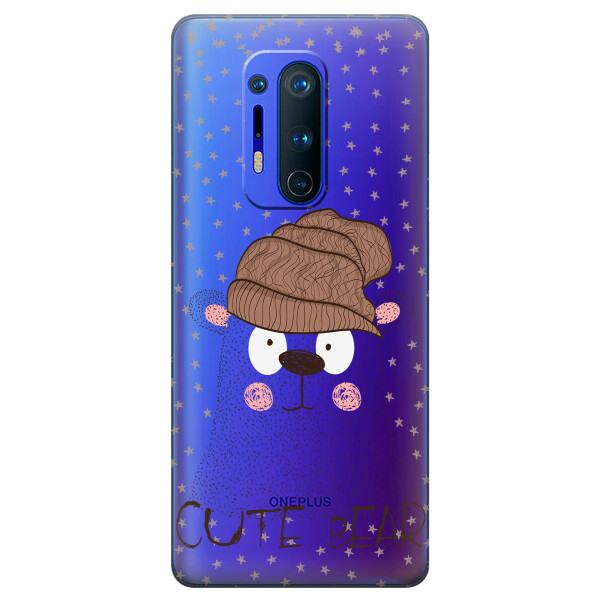 

Прозрачный силиконовый чехол iSwag для OnePlus 8 Pro с рисунком - Медведь (KS6209)