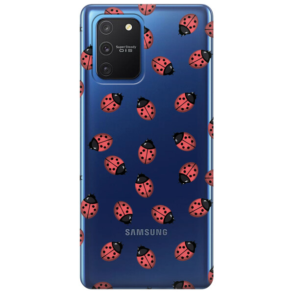 

Прозрачный силиконовый чехол iSwag для Samsung Galaxy S10 Lite с рисунком - Божьи коровки (KS3458)