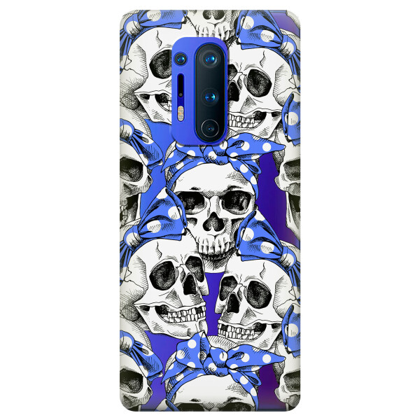 

Прозрачный силиконовый чехол iSwag для OnePlus 8 Pro с рисунком - Черепа (KS6217)