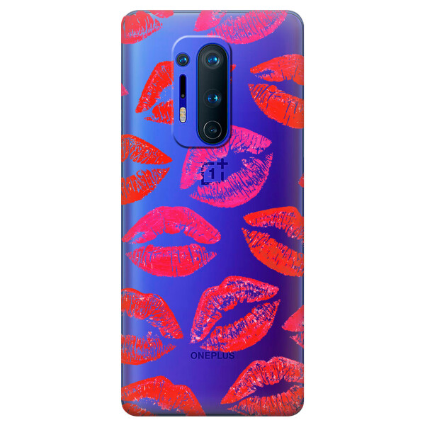 

Прозрачный силиконовый чехол iSwag для OnePlus 8 Pro с рисунком - Поцелуи (KS6218)