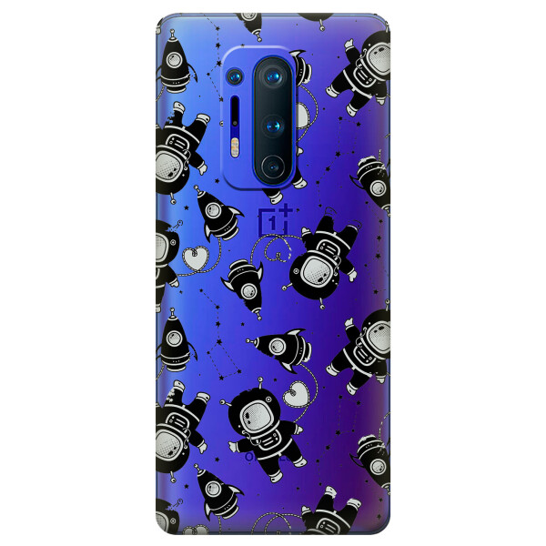 

Прозрачный силиконовый чехол iSwag для OnePlus 8 Pro с рисунком - Космонавты (KS6219)