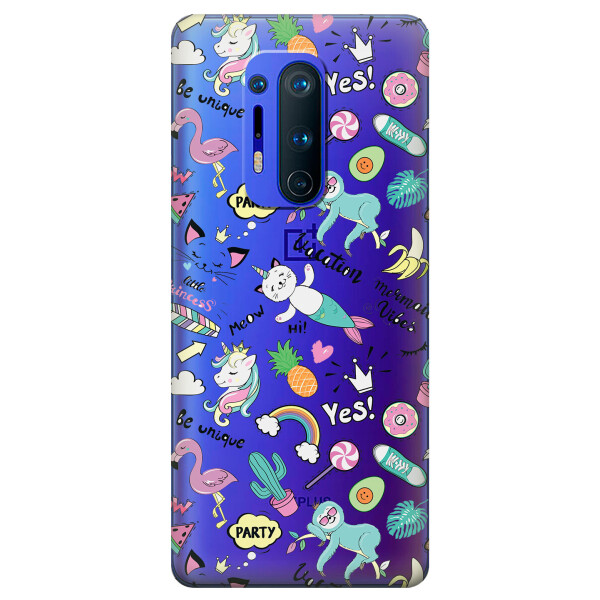 

Прозрачный силиконовый чехол iSwag для OnePlus 8 Pro с рисунком - Летнее настроение (KS6222)